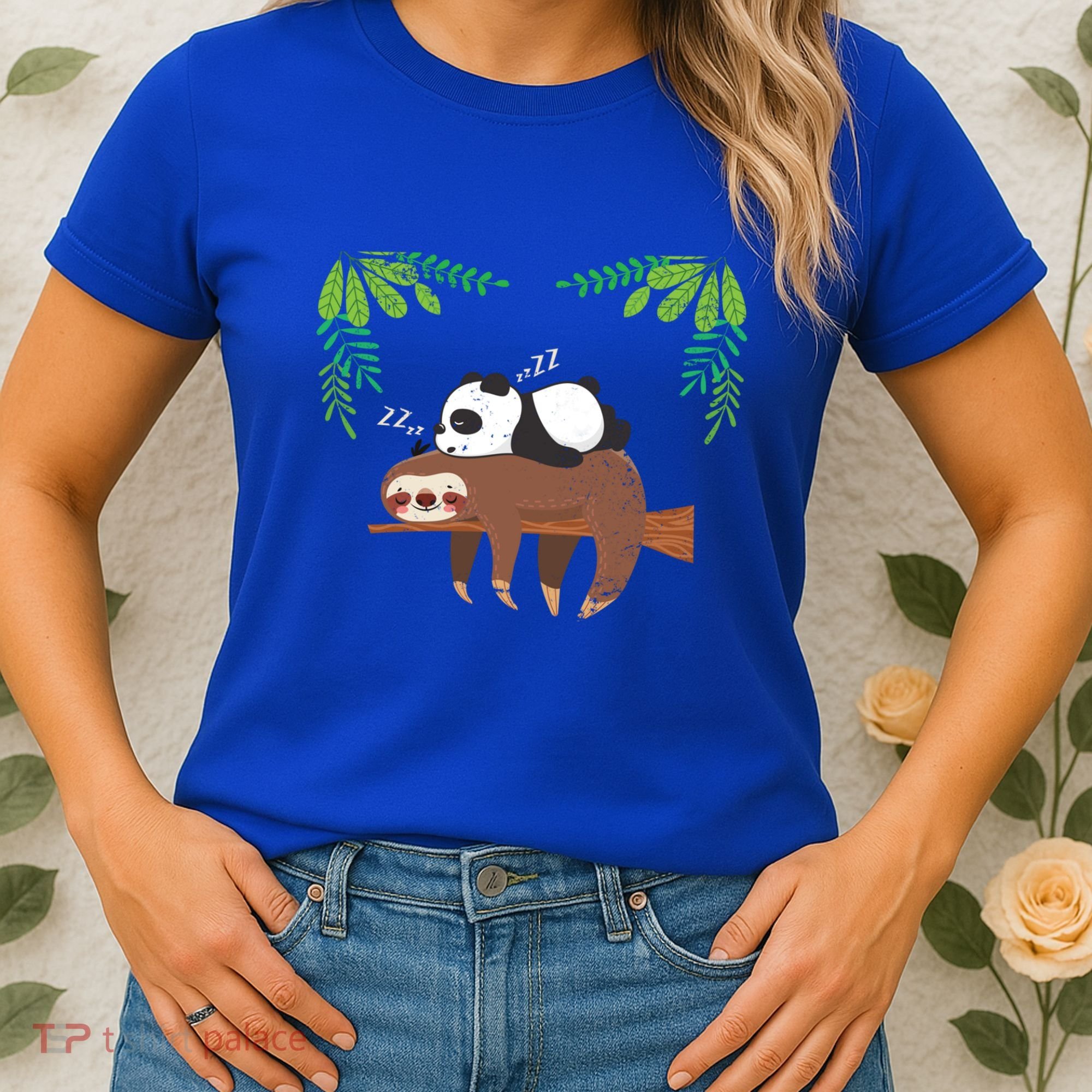 Sleeping Panda Sloth Gift Women's T-Shirt
