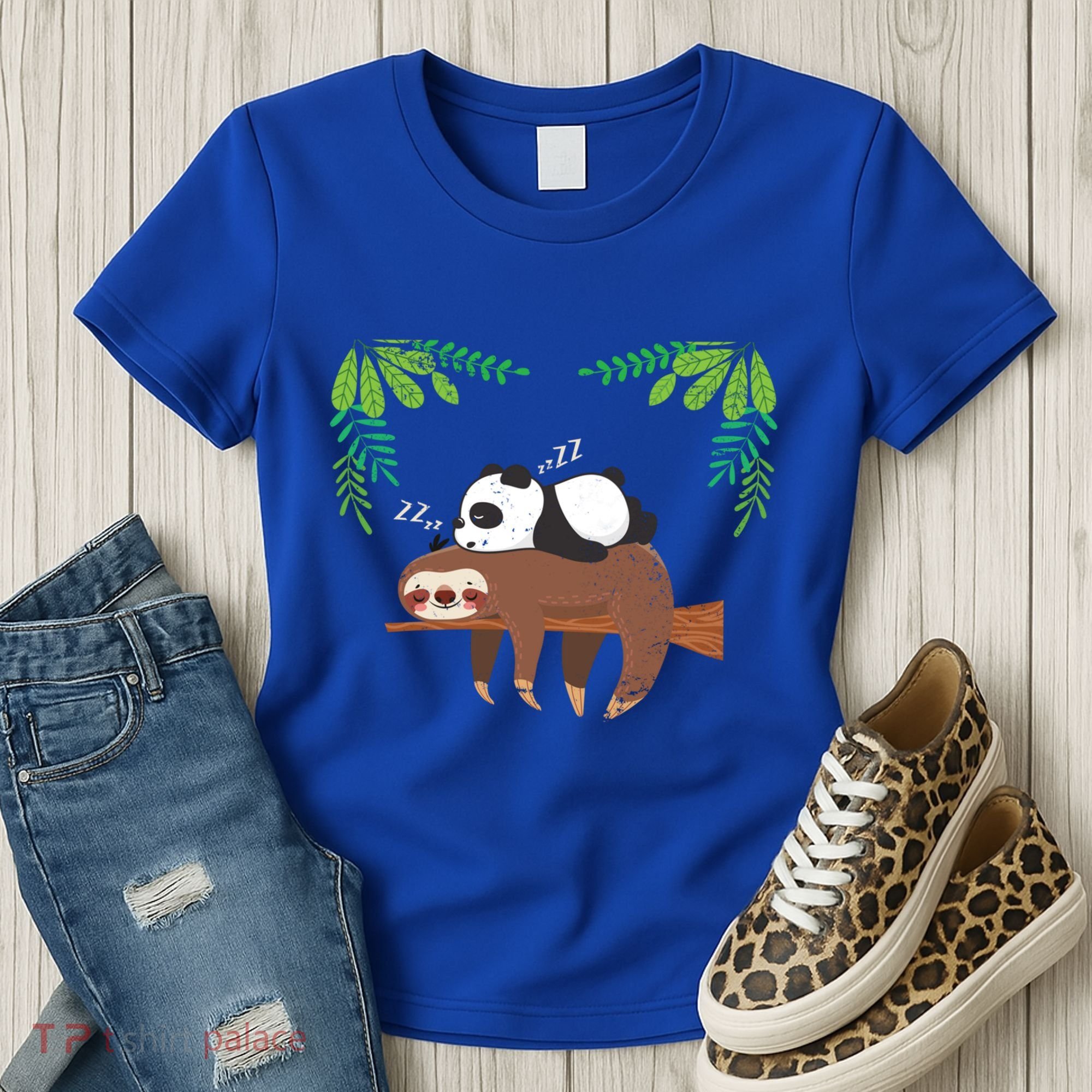 Sleeping Panda Sloth Gift Women's T-Shirt