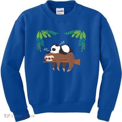 Sleeping Panda Sloth Gift Kids Sweatshirt