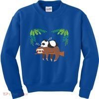 Sleeping Panda Sloth Gift Kids Sweatshirt thumb 0