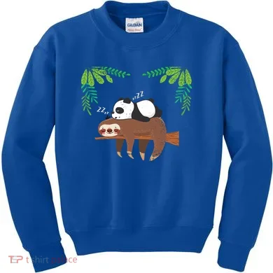 Sleeping Panda Sloth Gift Kids Sweatshirt