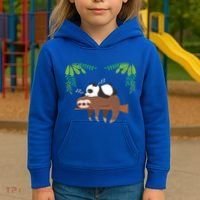 Sleeping Panda Sloth Gift Kids Hoodie thumb 3