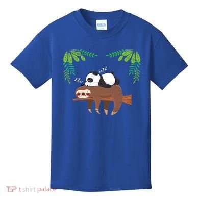 Sleeping Panda Sloth Gift Kids T-Shirt