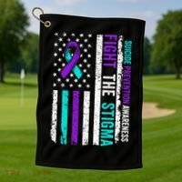 Suicide Prevention Support Fight Stigma Suicide Awareness Golf Towel thumb 1