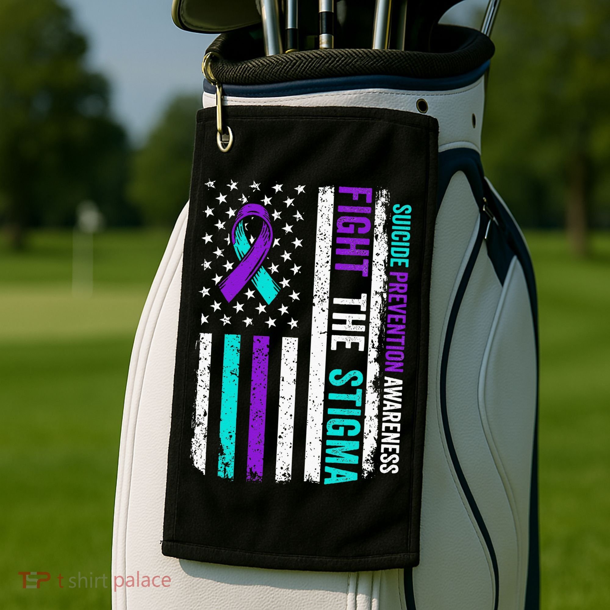 Suicide Prevention Support Fight Stigma Suicide Awareness Golf Towel
