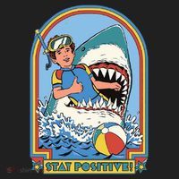 Stay Positive Shark Attack Comic Women's Sweatshirt thumb 2