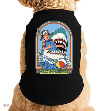 Stay Positive Shark Attack Comic Doggie Tank