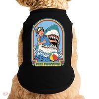 Stay Positive Shark Attack Comic Doggie Tank thumb 0