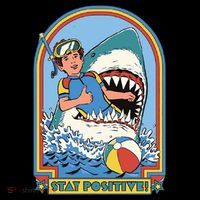 Stay Positive Shark Attack Comic Backpack thumb 2