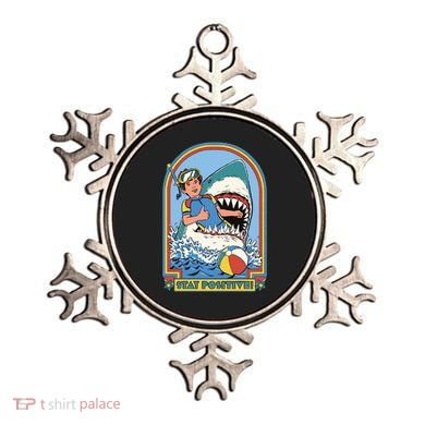 Stay Positive Shark Attack Comic Ornament