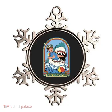 Stay Positive Shark Attack Comic Ornament