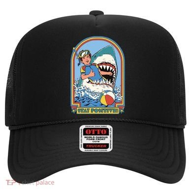 Stay Positive Shark Attack Comic Hat