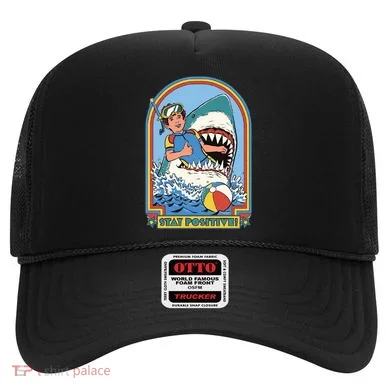 Stay Positive Shark Attack Comic Hat