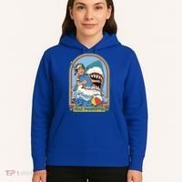 Stay Positive Shark Attack Comic Hoodie thumb 5