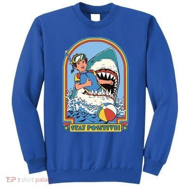 Stay Positive Shark Attack Comic Sweatshirt