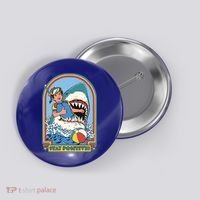 Stay Positive Shark Attack Comic Button thumb 0