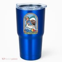 Stay Positive Shark Attack Comic Tumbler thumb 0
