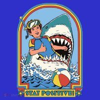 Stay Positive Shark Attack Comic Mousepad thumb 1