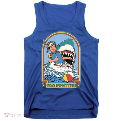 Stay Positive Shark Attack Comic Tank Top