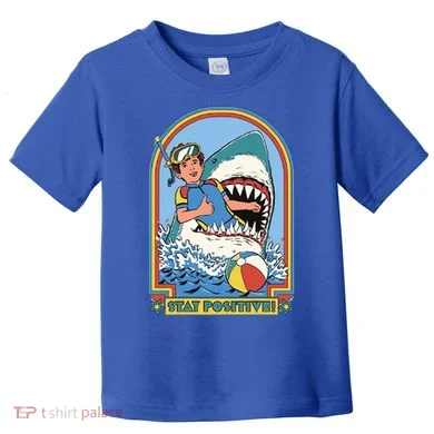 Stay Positive Shark Attack Comic Toddler T-Shirt