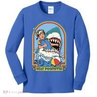 Stay Positive Shark Attack Comic Kids Long Sleeve Shirt thumb 0