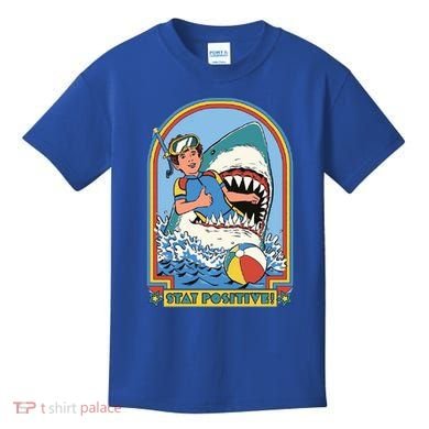 Stay Positive Shark Attack Comic Kids T-Shirt