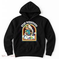 Stay Positive Shark Lover Wildlife Ocean Sea Animal Lover Hoodie thumb 0
