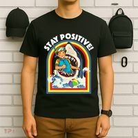 Stay Positive Shark Lover Wildlife Ocean Sea Animal Lover T-Shirt thumb 6