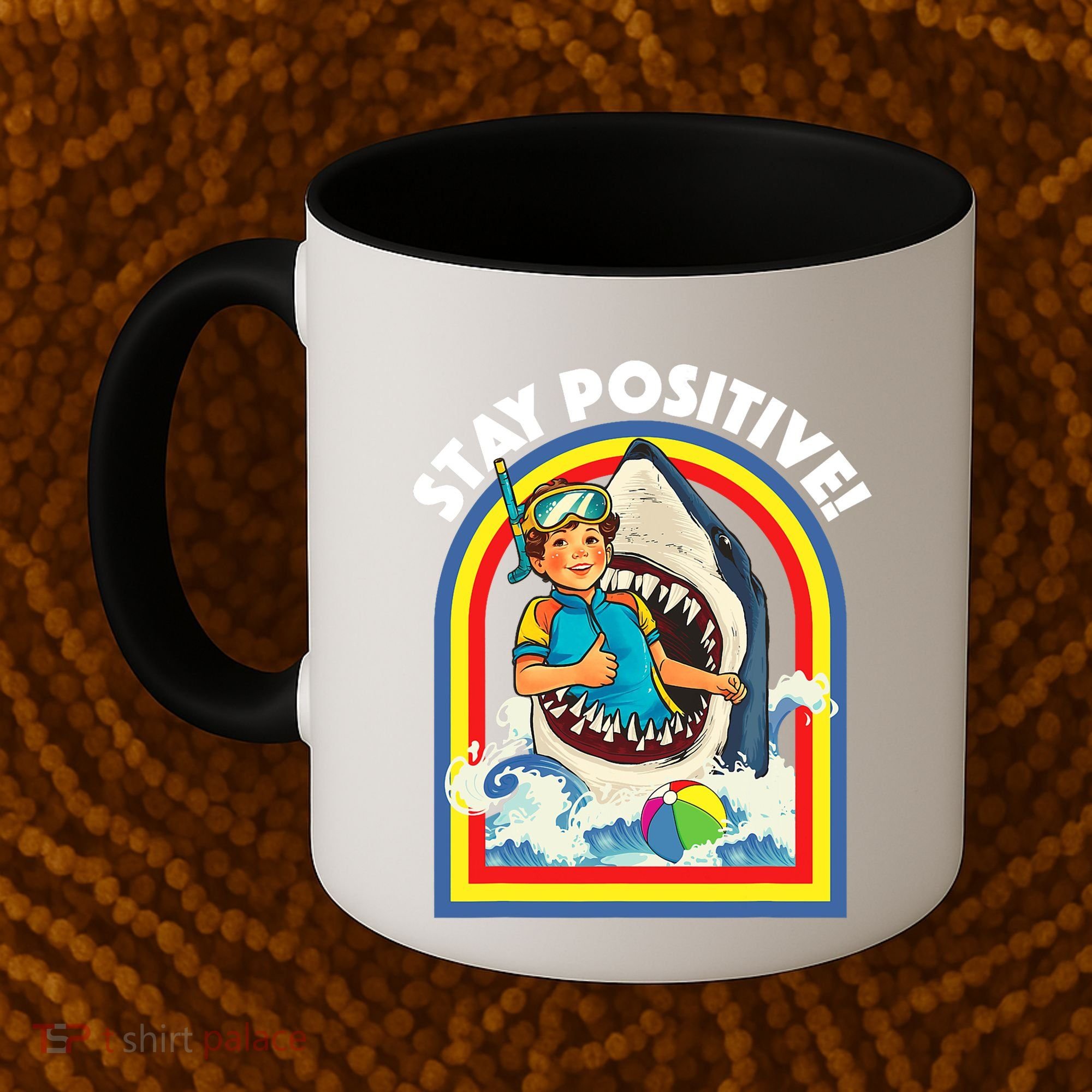 Stay Positive Shark Lover Wildlife Ocean Sea Animal Lover Coffee Mug