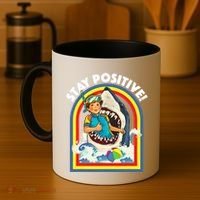 Stay Positive Shark Lover Wildlife Ocean Sea Animal Lover Coffee Mug thumb 4