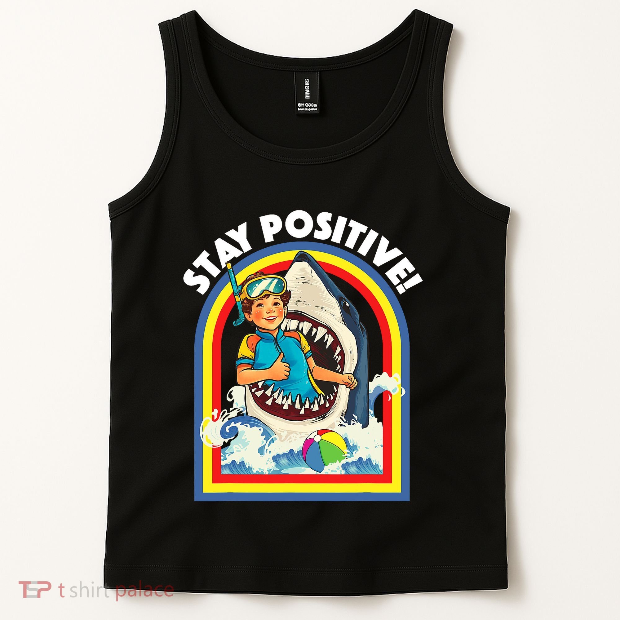 Stay Positive Shark Lover Wildlife Ocean Sea Animal Lover Tank Top