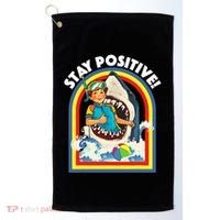 Stay Positive Shark Lover Wildlife Ocean Sea Animal Lover Golf Towel thumb 0