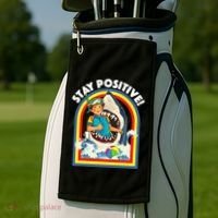 Stay Positive Shark Lover Wildlife Ocean Sea Animal Lover Golf Towel thumb 2