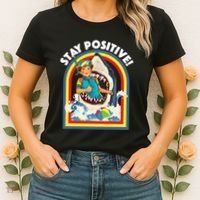 Stay Positive Shark Lover Wildlife Ocean Sea Animal Lover Women's T-Shirt thumb 2