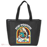 Stay Positive Shark Lover Wildlife Ocean Sea Animal Lover Tote Bag thumb 0