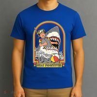 Stay Positive Shark Attack Vintage Retro Comedy Funny Gift T-Shirt thumb 3