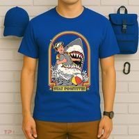 Stay Positive Shark Attack Vintage Retro Comedy Funny Gift T-Shirt thumb 6
