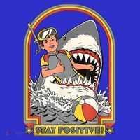 Stay Positive Shark Attack Vintage Retro Comedy Funny Gift T-Shirt thumb 7