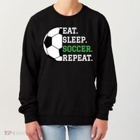 Soccer Player Soccer Lover Eat Sleep Soccer Repeat Women's Sweatshirt thumb 0