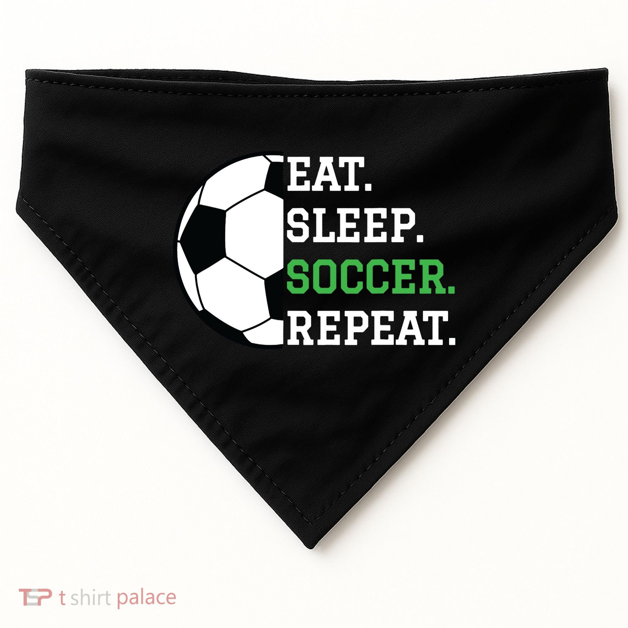 Soccer Player Soccer Lover Eat Sleep Soccer Repeat USA-Made Doggie Bandana