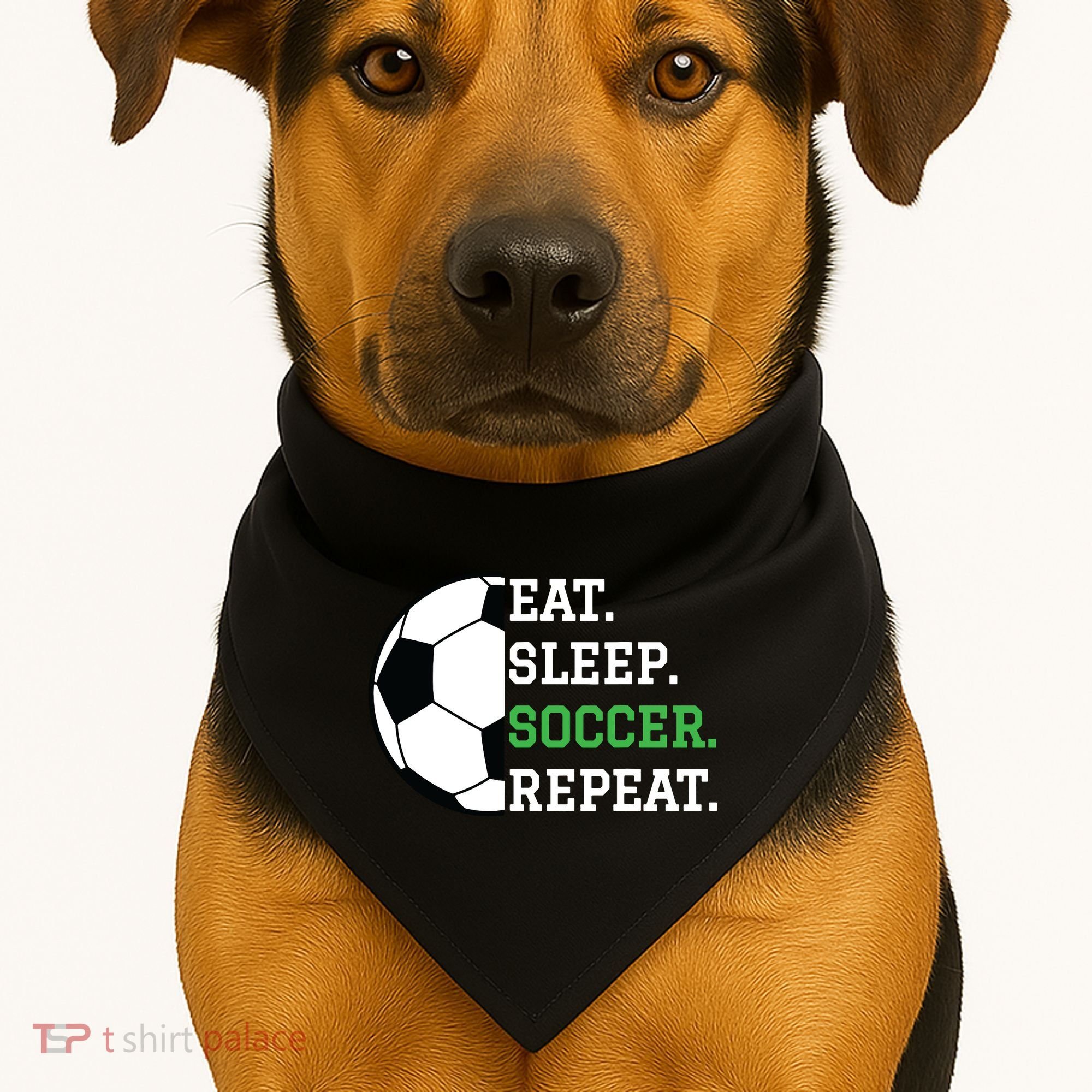 Soccer Player Soccer Lover Eat Sleep Soccer Repeat USA-Made Doggie Bandana