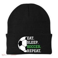 Soccer Player Soccer Lover Eat Sleep Soccer Repeat Beanie thumb 0