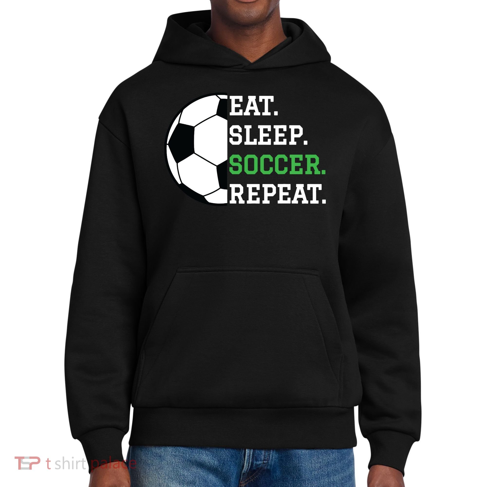 Soccer Player Soccer Lover Eat Sleep Soccer Repeat District V.I.T. Heavyweight Hoodie