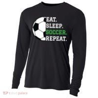 Soccer Player Soccer Lover Eat Sleep Soccer Repeat Cooling Performance Long Sleeve Crew thumb 0