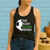 Soccer Player Soccer Lover Eat Sleep Soccer Repeat Women's Tank Top thumb 2