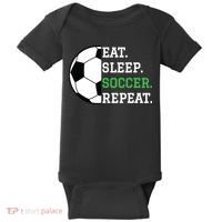 Soccer Player Soccer Lover Eat Sleep Soccer Repeat Baby Bodysuit thumb 0