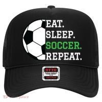 Soccer Player Soccer Lover Eat Sleep Soccer Repeat Hat thumb 0