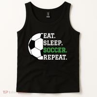 Soccer Player Soccer Lover Eat Sleep Soccer Repeat Tank Top thumb 2