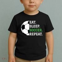 Soccer Player Soccer Lover Eat Sleep Soccer Repeat Toddler T-Shirt thumb 2