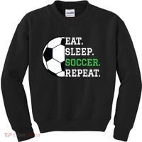 Soccer Player Soccer Lover Eat Sleep Soccer Repeat Kids Sweatshirt thumb 0